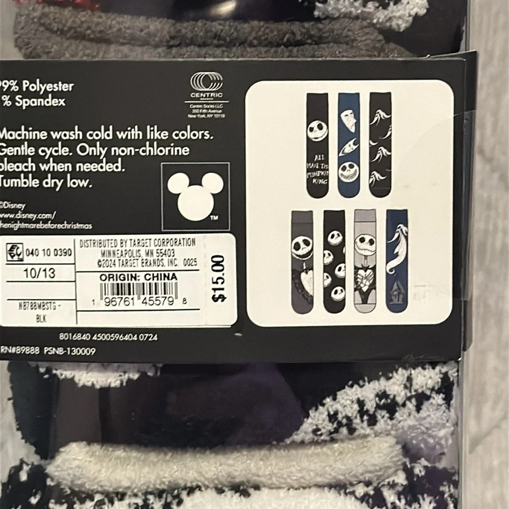 Disney The Nightmare Before Christmas 7 Days of Cozy Crew Socks Men- 6-12